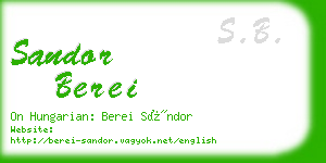 sandor berei business card